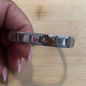 Silver Link Bracelet with Horse Detail unisex